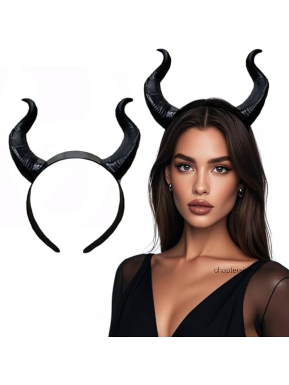 Devil Horns Headband Demon Headpiece Halloween Cosplay Costume Hair Accessory